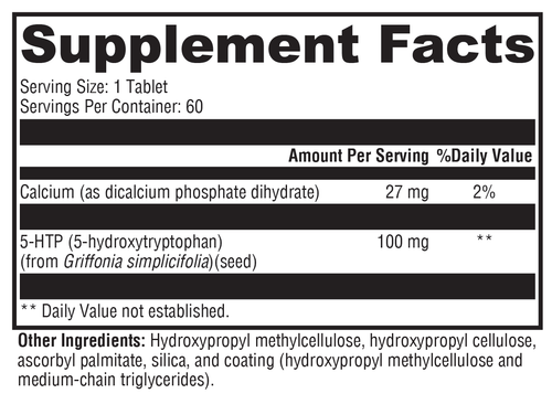 5-HTP CR 60 Tablets Supplement Facts