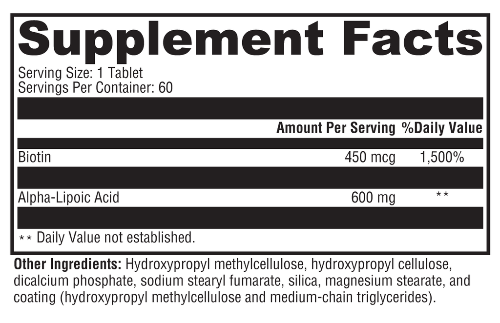 ALAmax™ CR 60 Tablets Supplement Facts