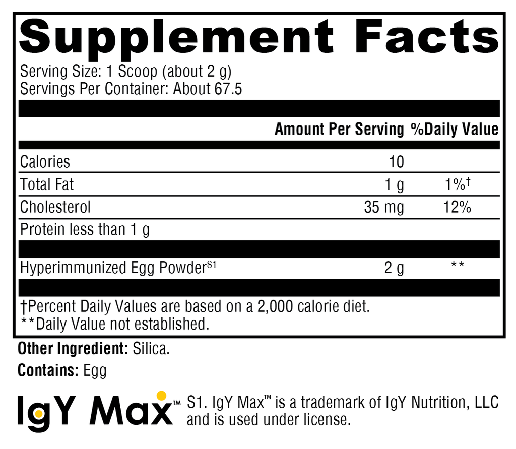 IG 26 DF 67.5 Servings Supplement Facts
