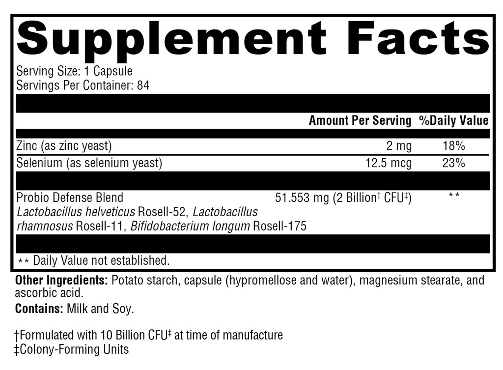 Probio Defense™ 84 Capsules Supplement Facts