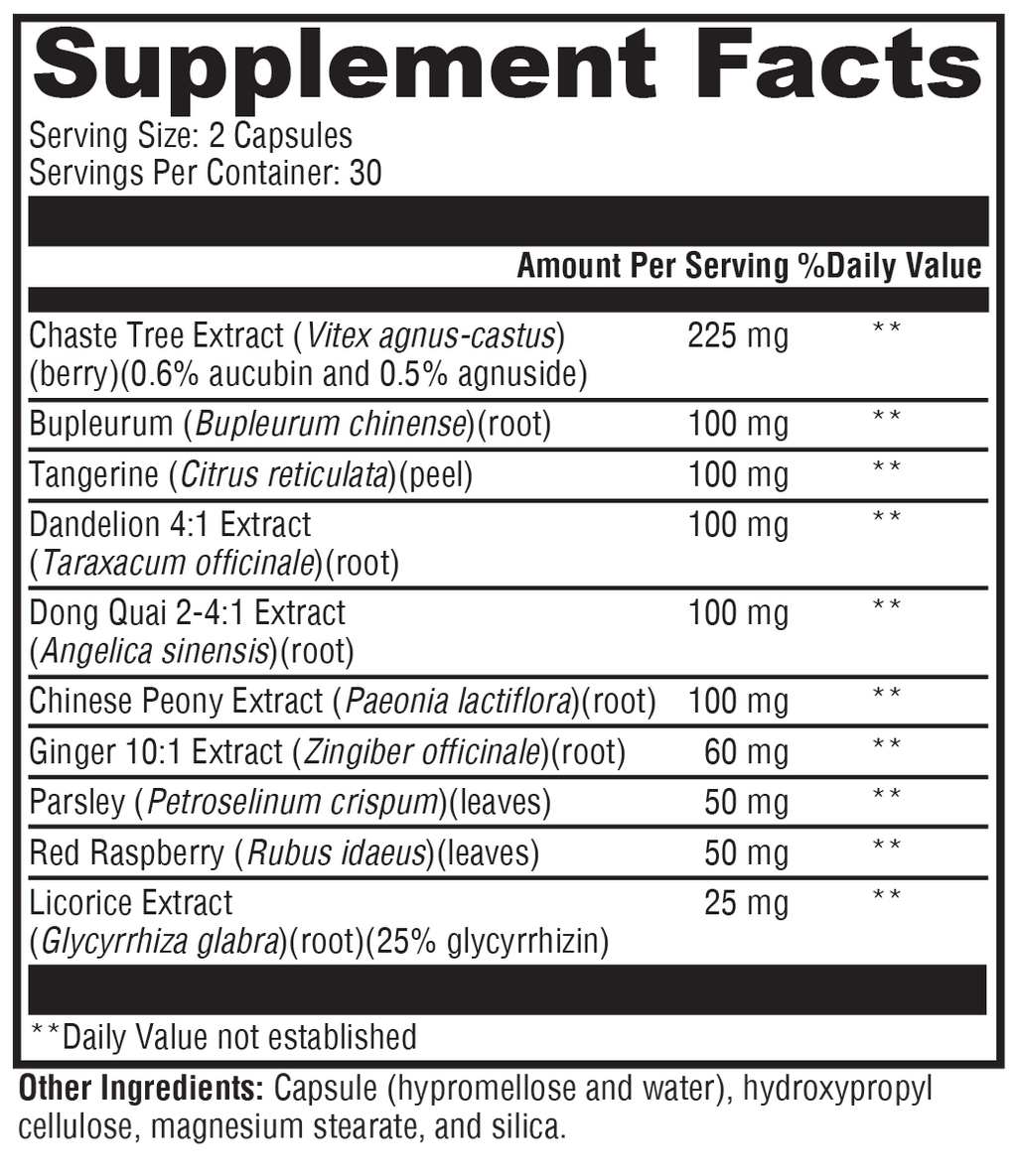PMS Soothe™ 60 Capsules Supplement Facts