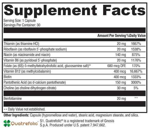 B Activ® 30 Capsules Supplement Facts