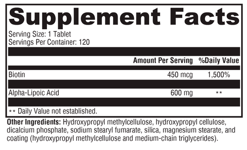 ALAmax™ CR 120 Tablets Supplement Facts