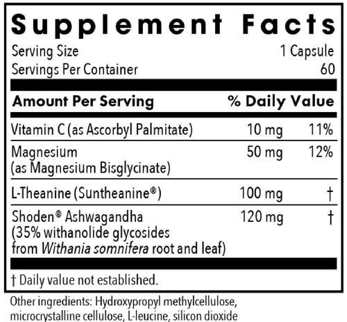 Ashwagandha Plus 60 Capsules Supplement Facts