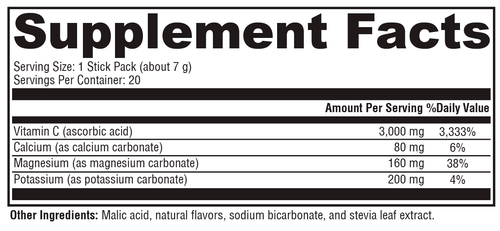 Buffered C Powder Fruit Punch 20 Servings Supplement Facts