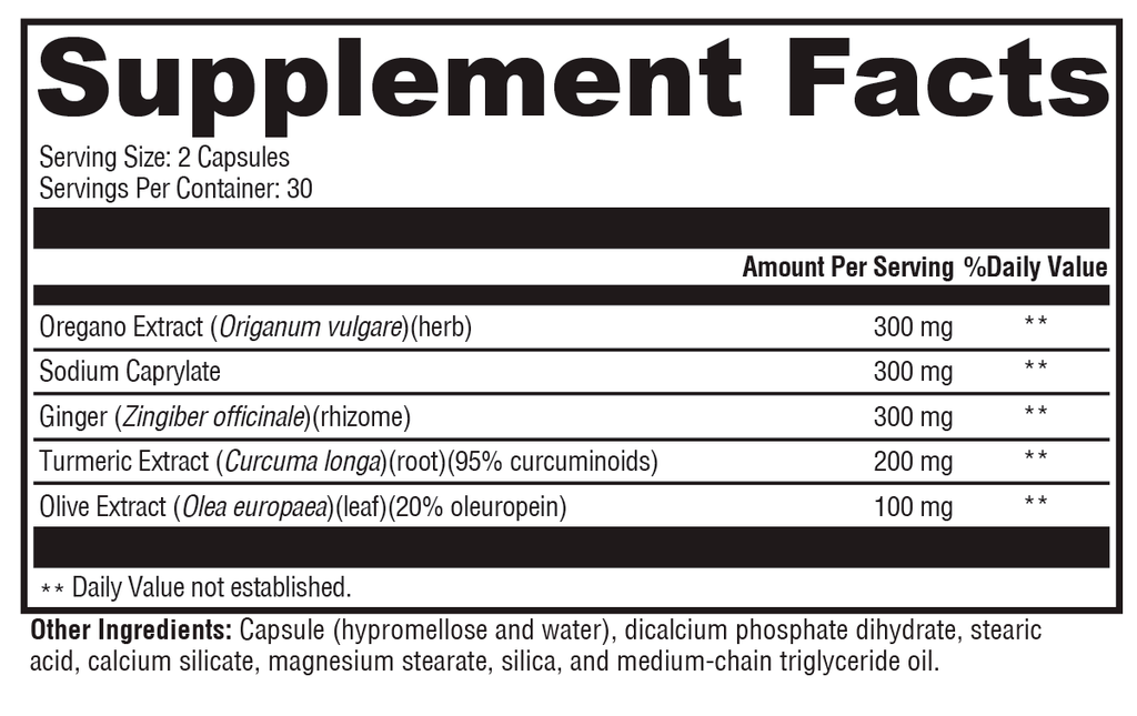 Candicidal™ 60 Capsules Supplement Facts