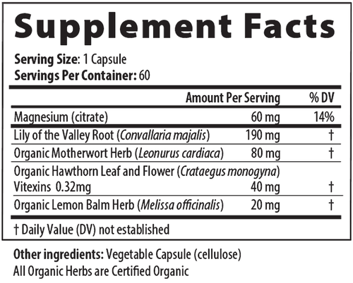 Cardiac Calm Px 60 Capsules Supplement Facts