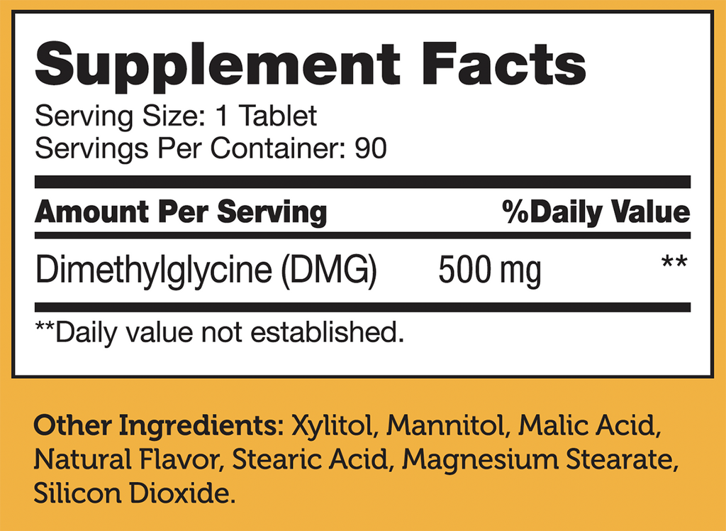 DMG 90 Tablets Supplement Facts