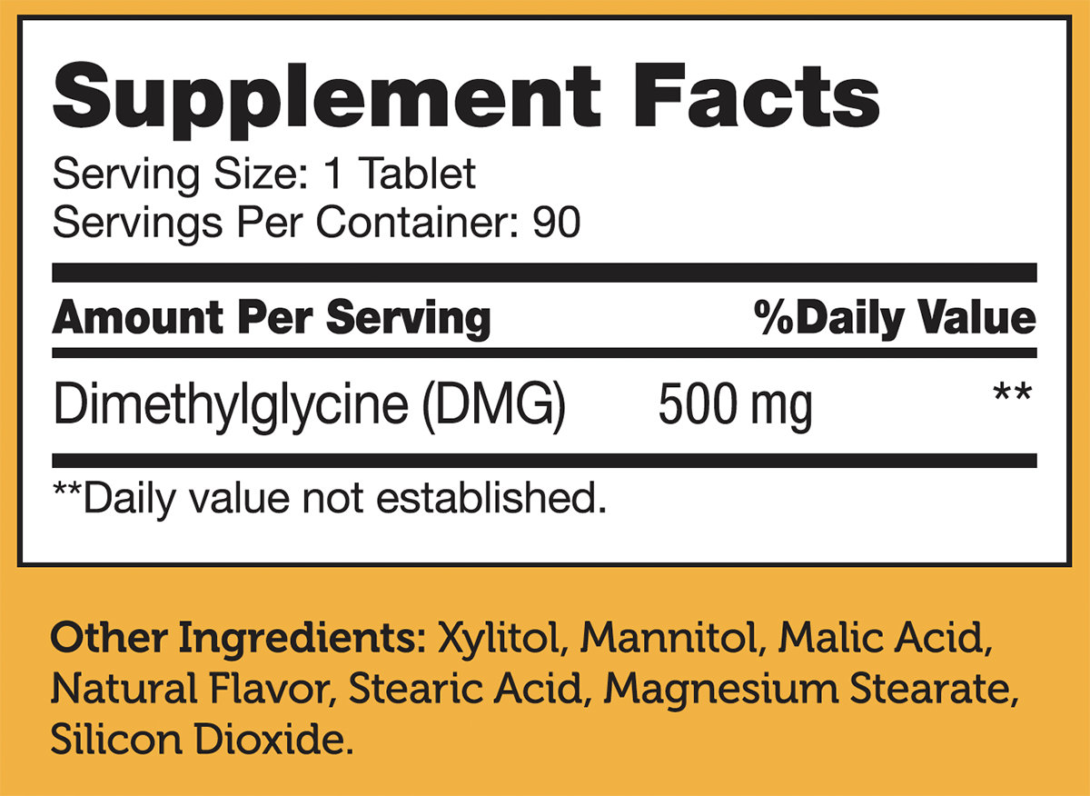 DMG 90 Tablets Supplement Facts