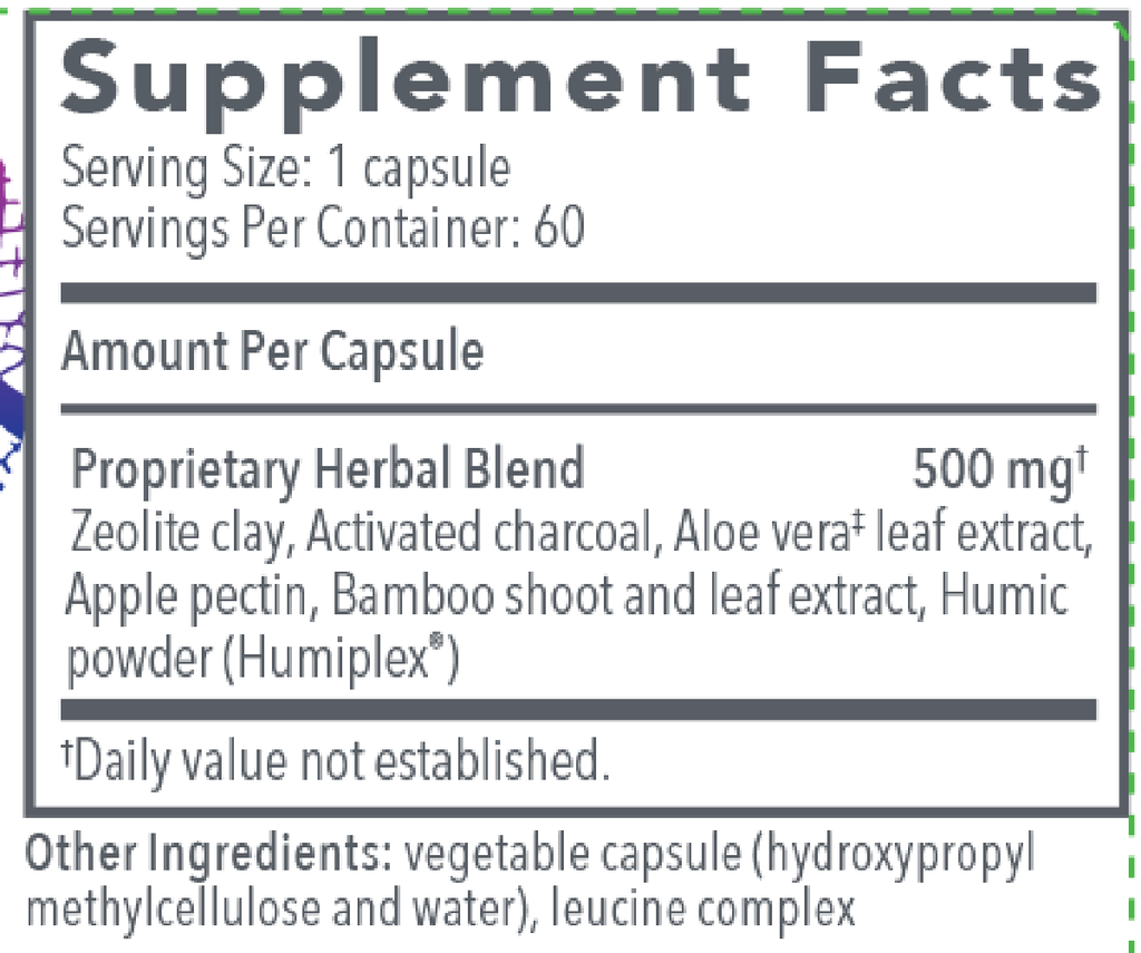 G.I. Detox+ 60 Capsules Supplement Facts