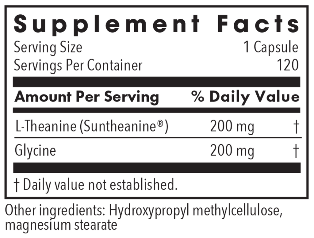 L-Theanine 120 Capsules Supplement Facts