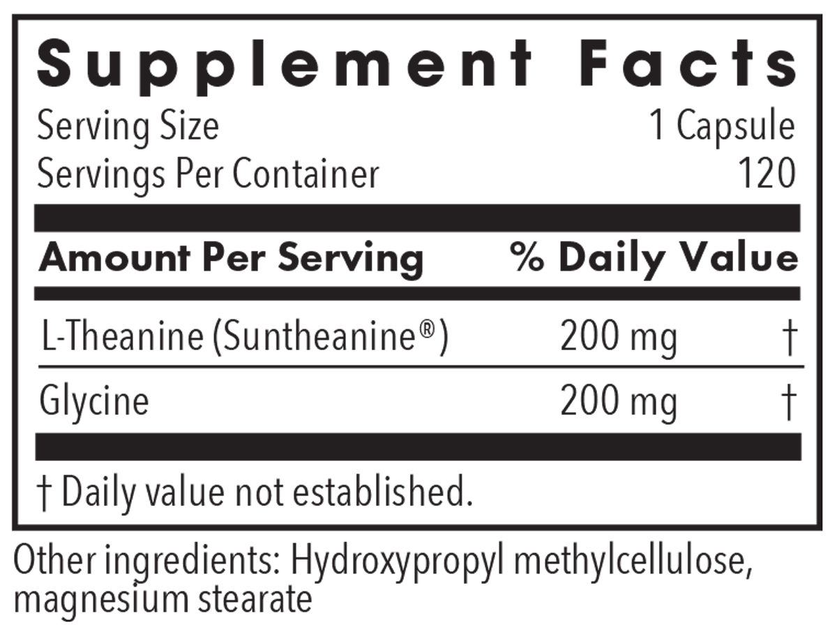 L-Theanine 120 Capsules Supplement Facts