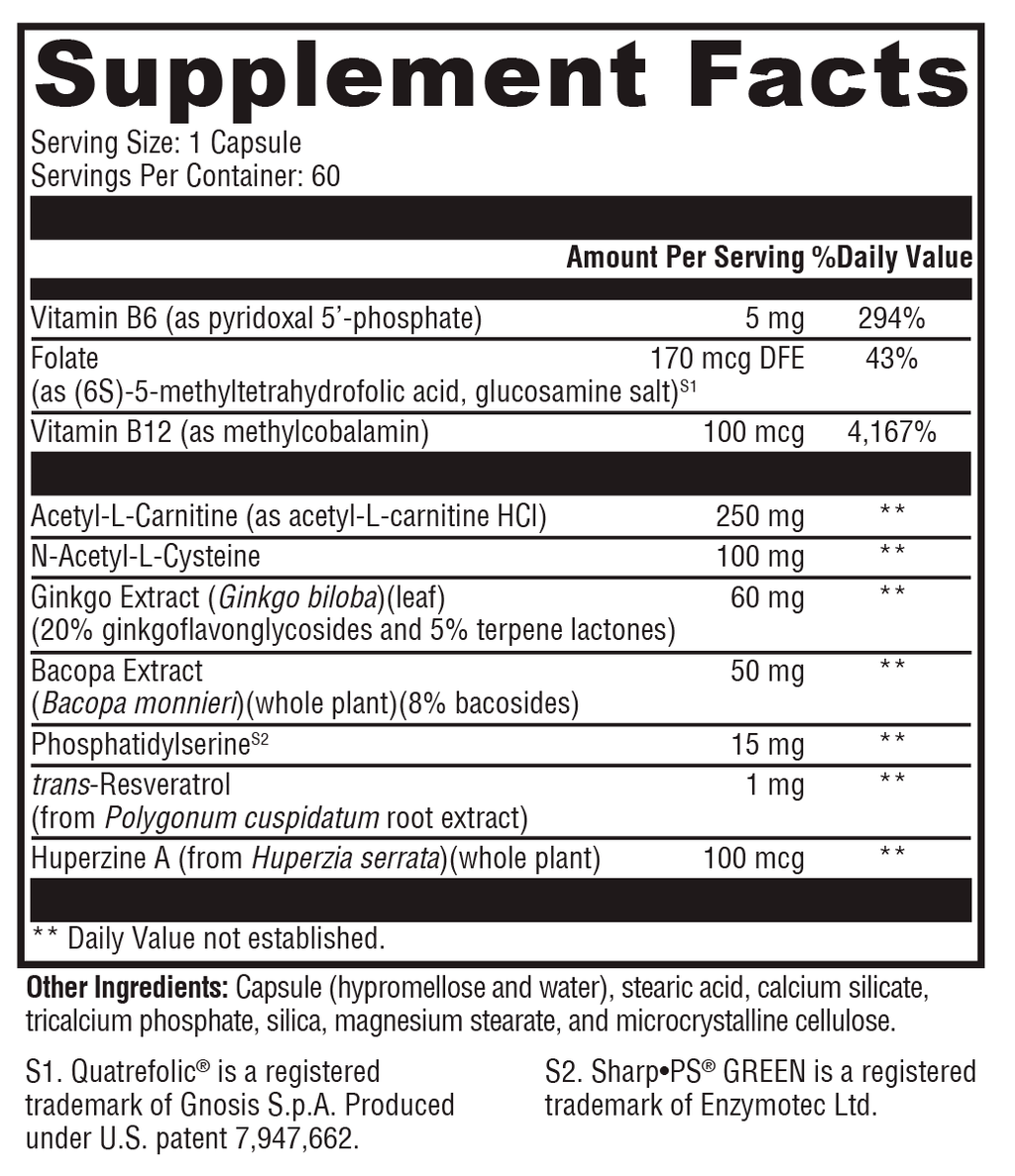 MemorAll™ 60 Capsules Supplement Facts