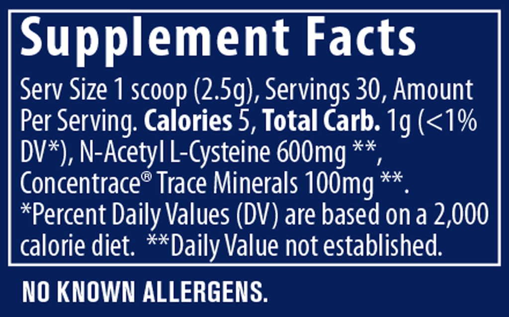 NAC Powder Watermelon 30 Servings Supplement Facts