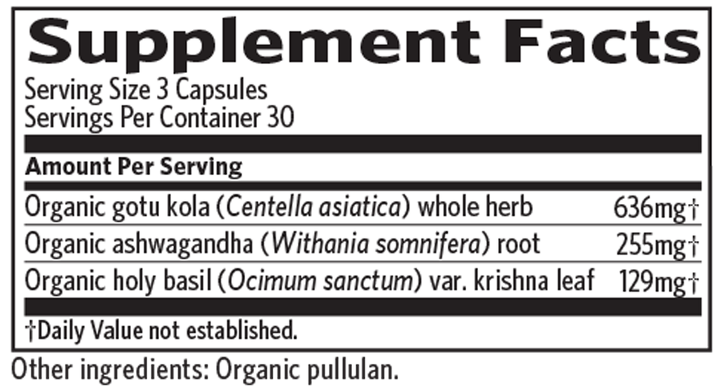 Peaceful Sleep 90 Capsules Supplement Facts