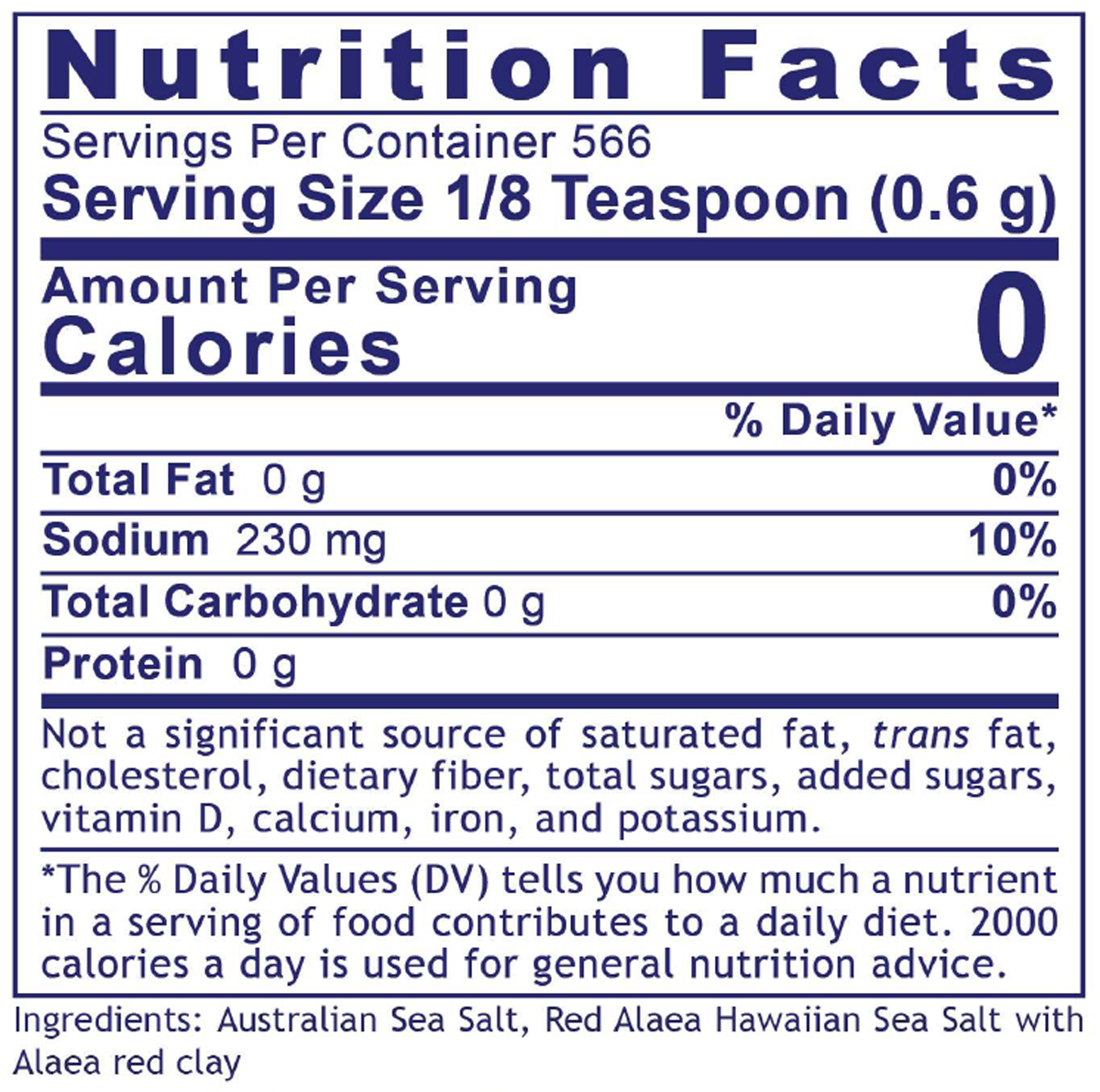 Premier Pink Salt 12 oz Supplement Facts
