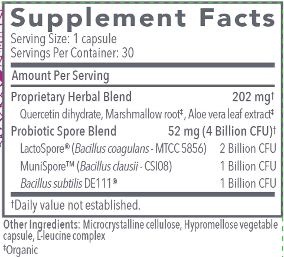 Proflora 4R 30 Capsules Supplement Facts