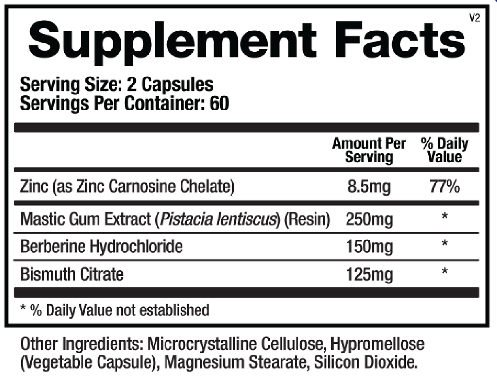 Pylori-X 120 Capsules Supplement Facts