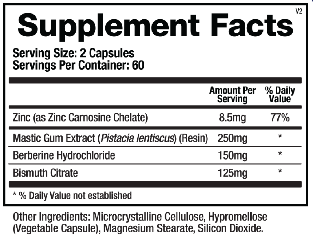 Pylori-X 120 Capsules Supplement Facts