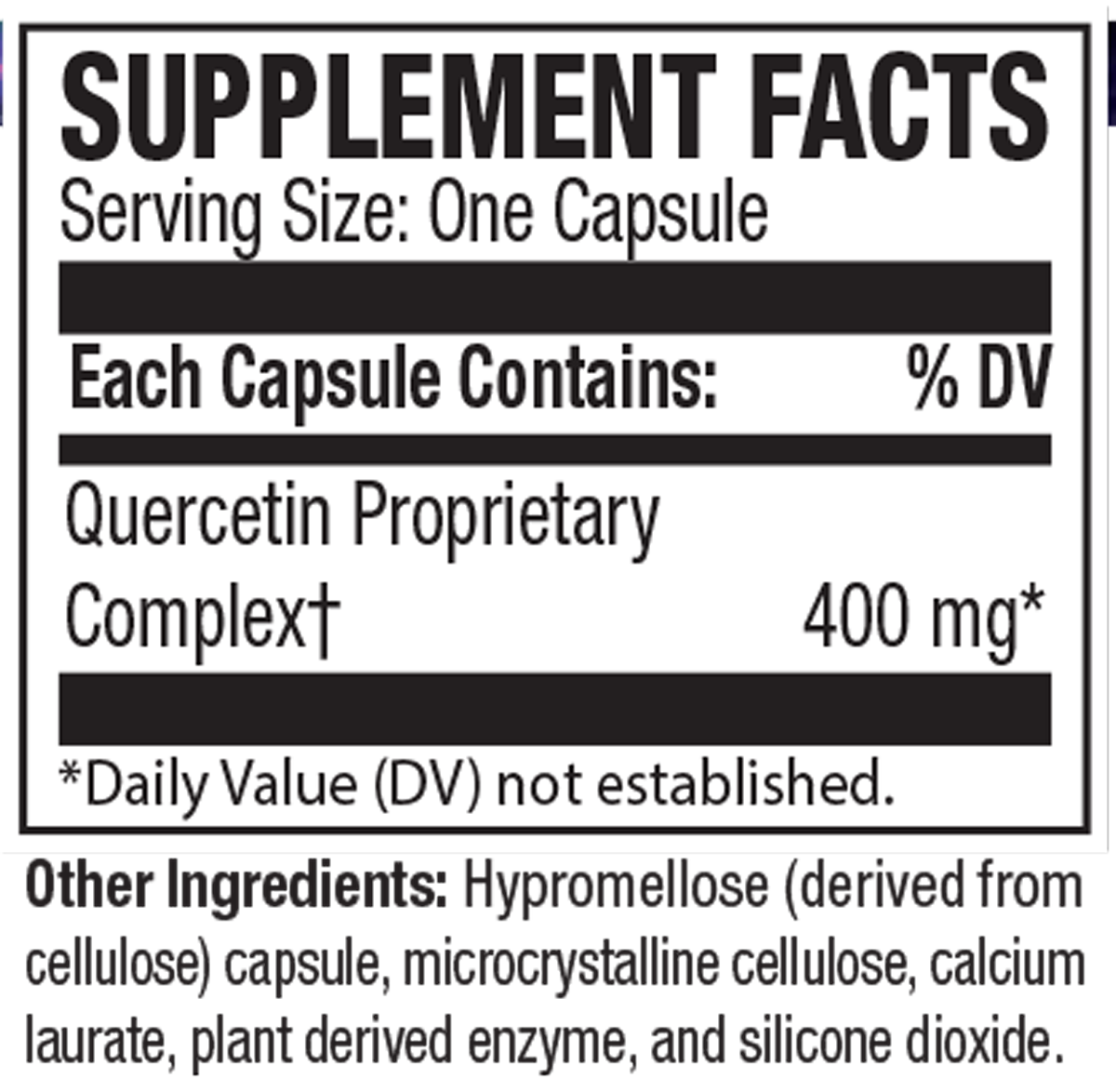 QuerciSorb QR 90 Capsules Supplement Facts