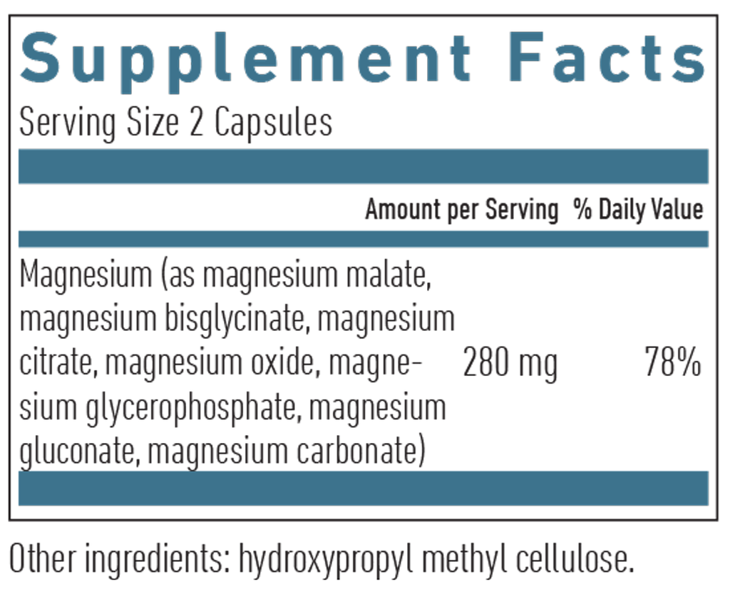 7-Salt Magnesium 60 Capsules Supplement Facts