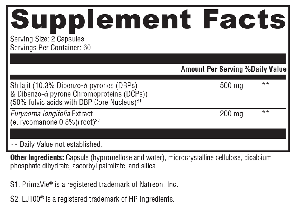 TestoPlex Plus® 120 Capsules Supplement Facts