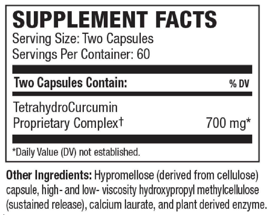 TetraCumin SR 120 Capsules Supplement Facts