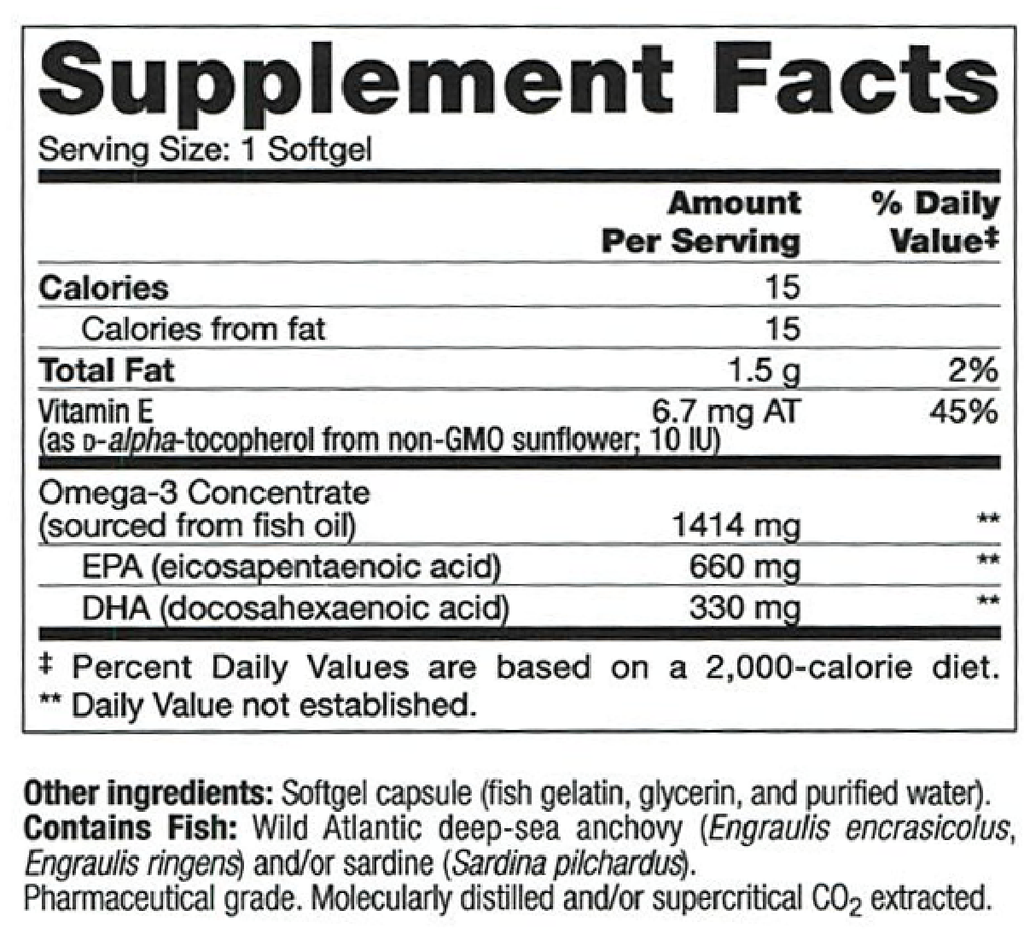 Trident SAP 66:33 120 Softgels Supplement Facts
