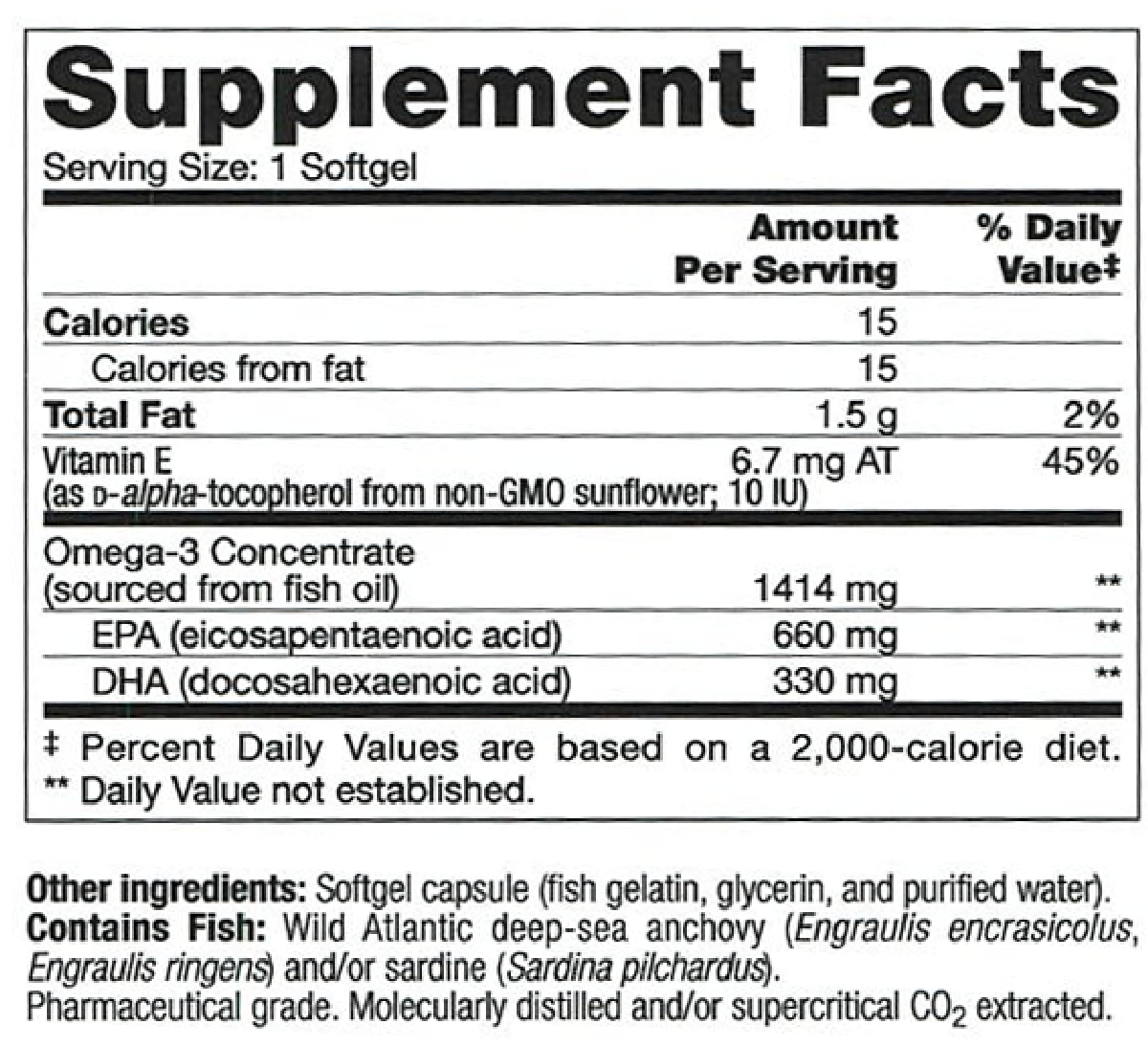 Trident SAP 66:33 120 Softgels Supplement Facts