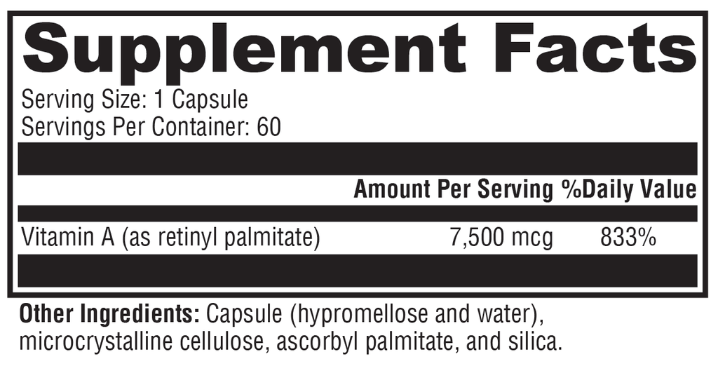 Xcellent A 7500  60 Capsules Supplement Facts